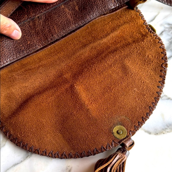 Patricia Nash Dark Brown VTG Leather Crossbody Bag - Picture 9 of 16